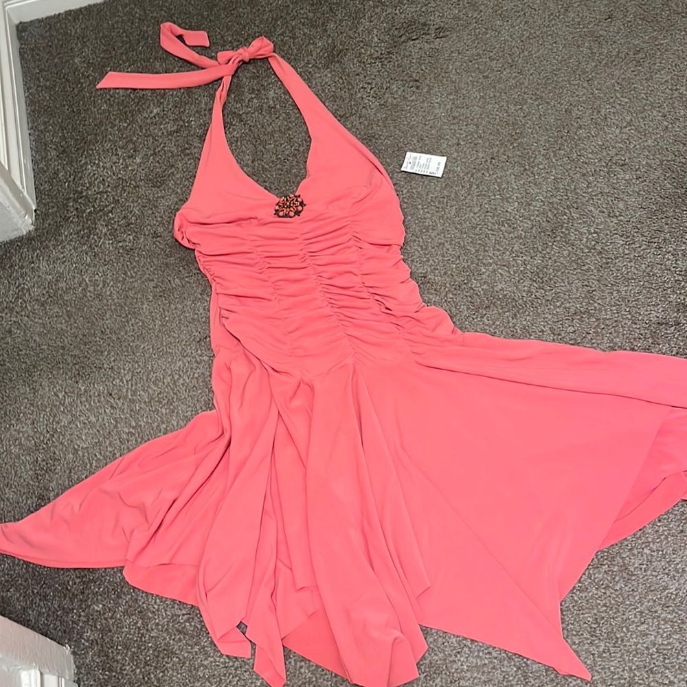 Disco 70s Coral Spring Dress